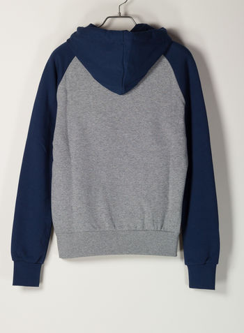 FELPA CAPPUCCIO CHIUSO LOGO BICOLOR, GRIGIOBLU, small