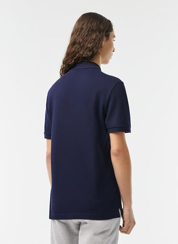 POLO TAGLIO SLIM IN PETIT PIQUE, 166 NVY, small