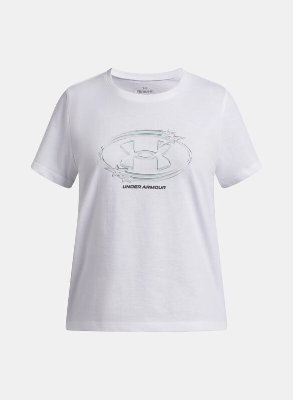 T-SHIRT STAR LOGO LOCKERTAG RAGAZZA, 0100 WHT, medium