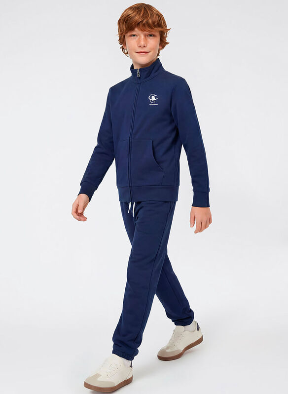 TUTA CON FELPA FULL ZIP E PANTALONI CON GRAFICA RAGAZZO, BS561 NVY, medium