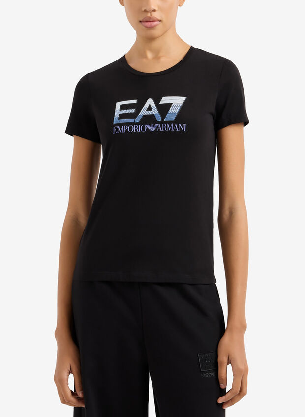 T-SHIRT LOGO PAJETTE, UC001 BLK, large