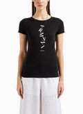 T-SHIRT CON STAMPA LOGO VERTICALE, 1200 BLK, thumb