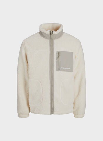 FELPA  FULL ZIP IN PILE TEDDY, CLOUD DANCER PANNA, small