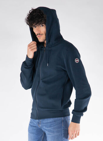 FELPA CON CAPPUCCIO EFFETTO OTTOMAN, 68 NVY, small