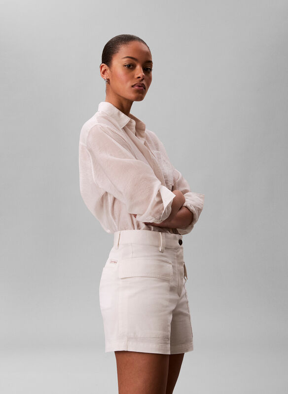 SHORT PRATICI IN TWILL DI COTONE, YAS PANNA, medium