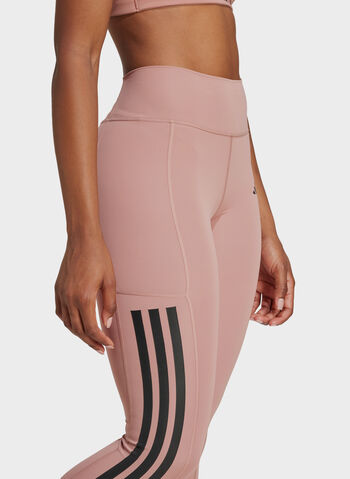 LEGGINGS OPTIME 3-STRIPES, ROSE, small
