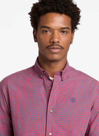 CAMICIA IN POPELINE A QUADRI MICRO, - RED, small