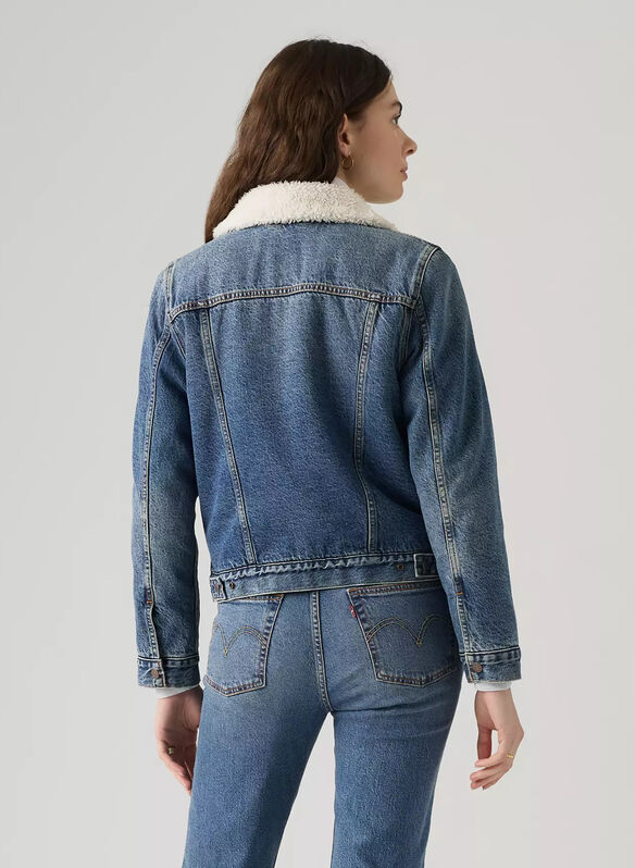 GIUBBOTTO SHERPA JEANS, 0140 STONE, medium