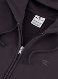 FELPA FULL ZIP CON RICAMO LOGO, ANTRACITE, thumb
