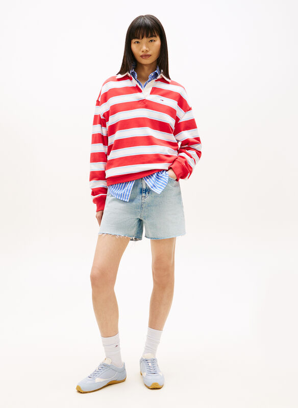 SHORT IN DENIM SBIADITI, 1AB CHIARO, medium