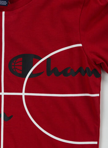 T-SHIRT CON LOGO BASKETBALL GRAPHIC RAGAZZO, RS053 RED, small