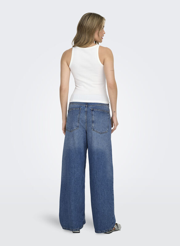 CANOTTA A COSTINE CON STRASS, CLOUD DANCER, medium