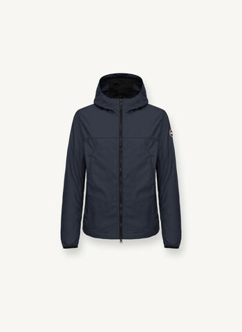 GIACCA IN TWILL DI COTONE CON CAPPUCCIO, 68 NVY, small