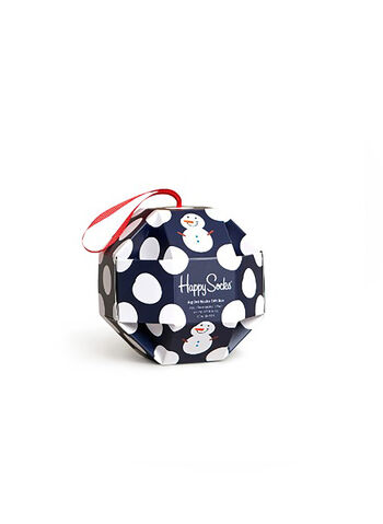 CALZA BIG DOT SNOWMAN CHRISTMAS GIFT BOX, 6500 NVYWHT, small