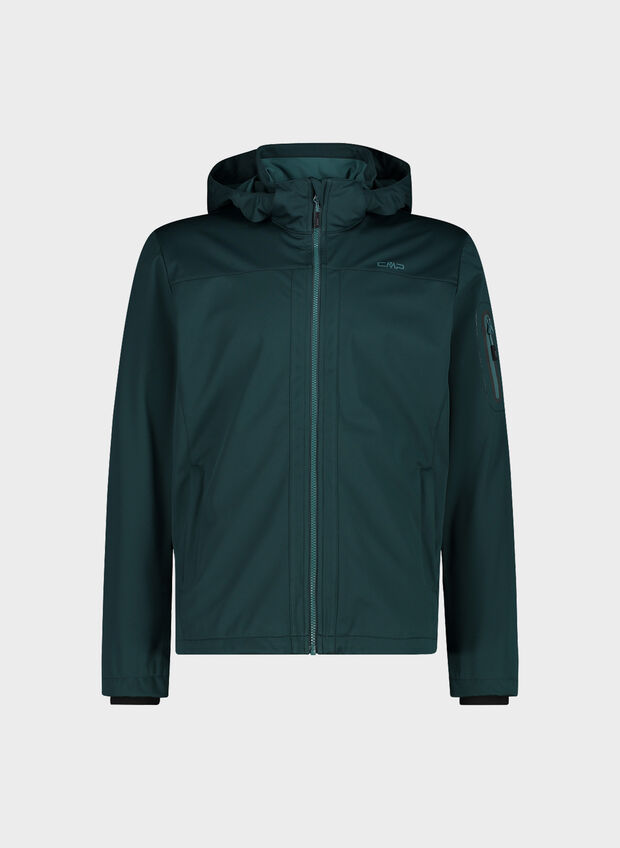 GIACCA IN LIGHT SOFTSHELL CON CAPPUCCIO STACCABILE, E958 ALPINE, large