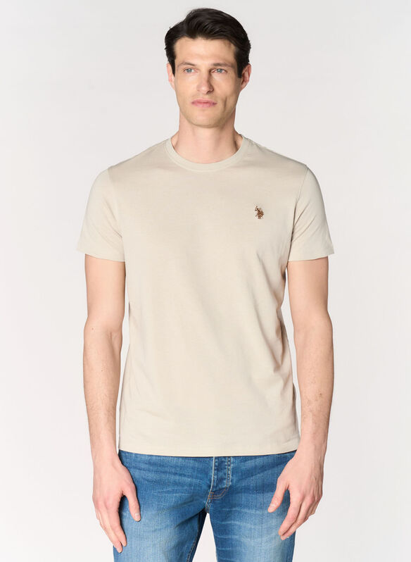 T-SHIRT MICK MICRO LOGO, 128 SABBIA, medium