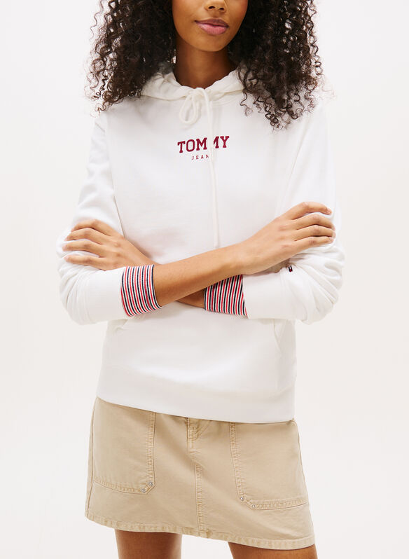 FELPA LOGO STAMPATO HOODIE, YBL WHT, medium