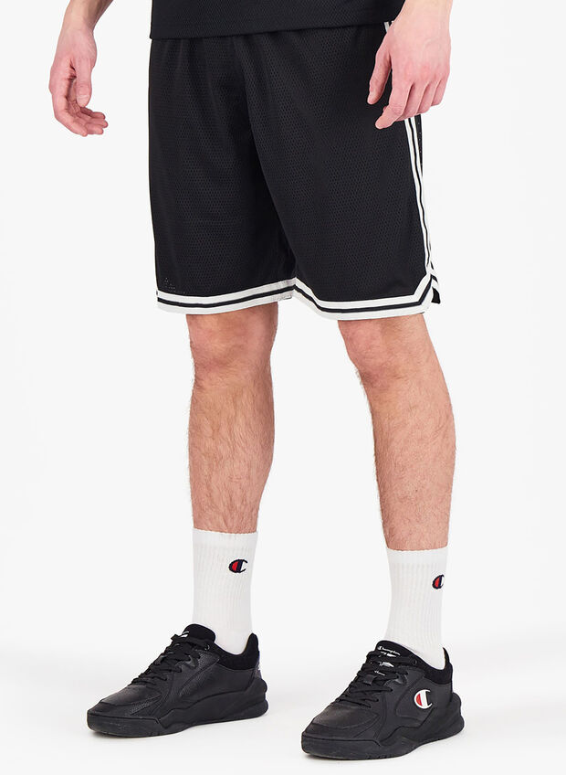 CHAMPION BERMUDA DA BASKET CON DETTAGLIO A RIGHE Bianco, Nero Uomo | Sport85