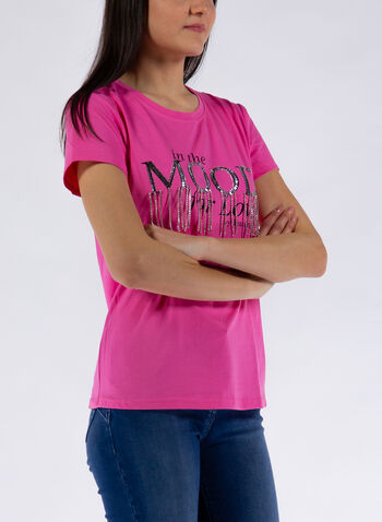 T-SHIRT REGULAR IN JERSEY CON STAMPA LETTERING, 226FUXIA, small
