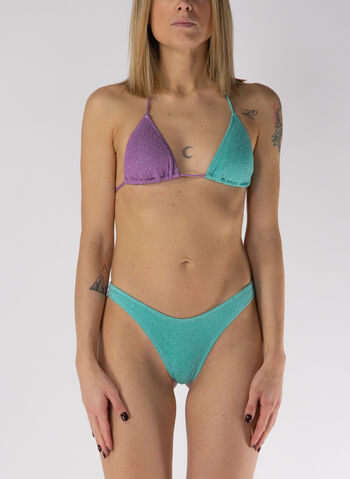BIKINI ATRIANGOLO CON SLIP IN LUREX, LC TIFFANYPURPLE, small