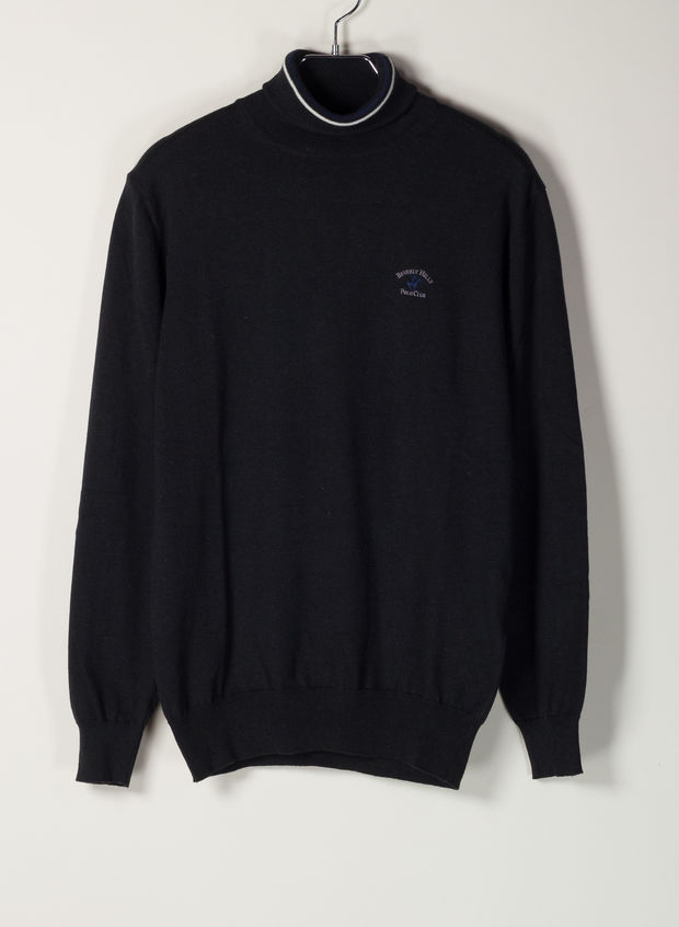 MAGLIONE DOLCEVITA RICAMO, DARK GREY, large