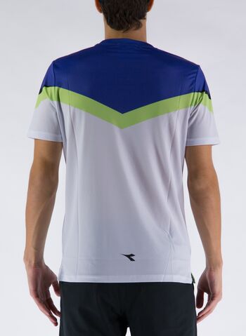 T-SHIRT CLAY TENNIS/PADEL, WHTBLUFLUO#C8351, small