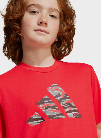 T-SHIRT LOGO GRAPHIC RAGAZZO, RED, small