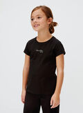 T-SHIRT LOGO MANICA CORTA RAGAZZA, BEH BLK, thumb