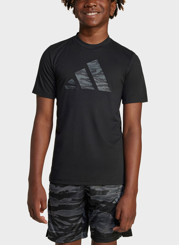MAGLIA ESSENTIAL CAMO LOGO RAGAZZO, BLK, large