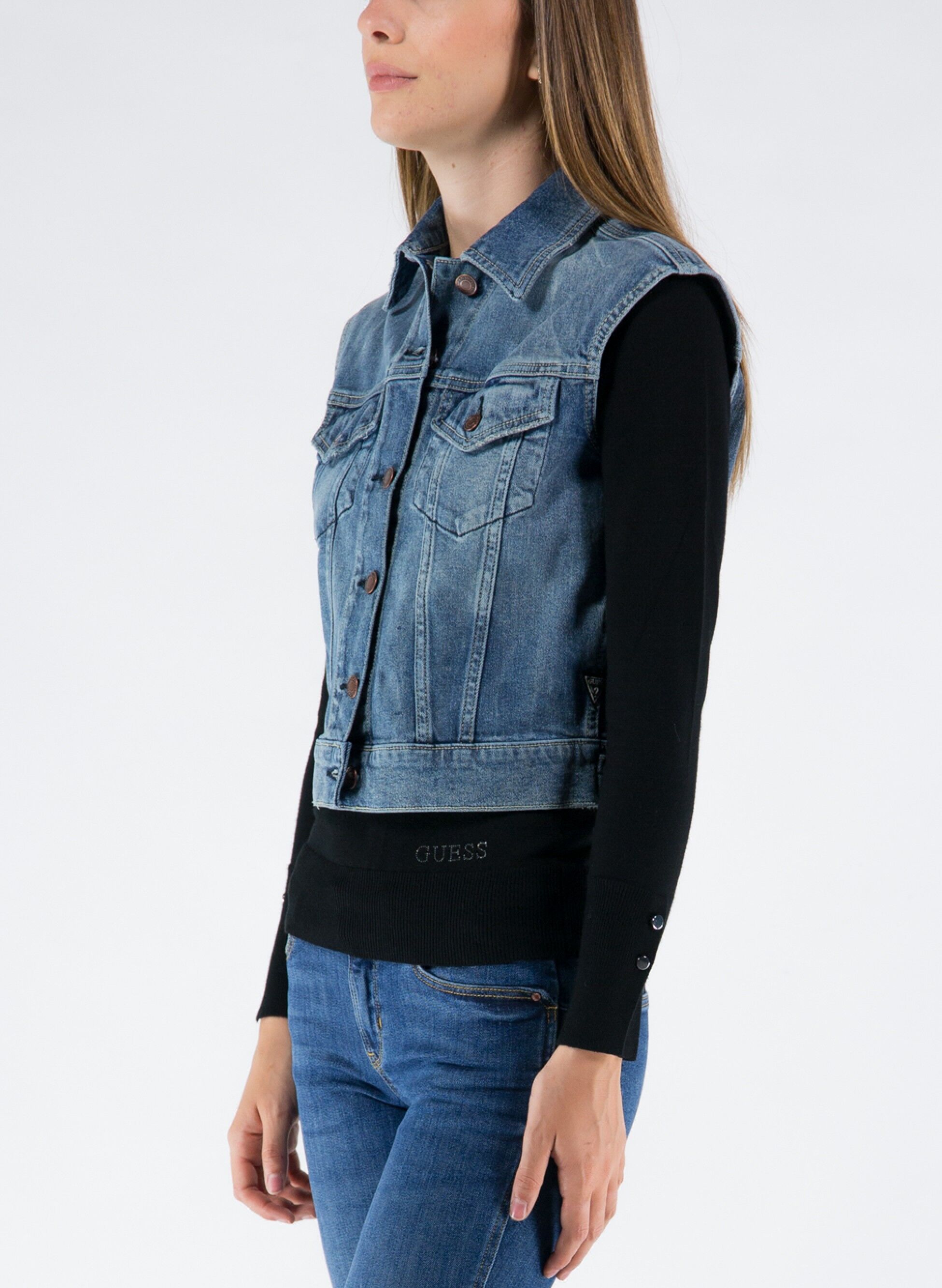 GUESS GILET JEANS Blu Donna | Sport85