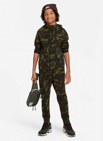 FELPA TECH CAMO FULL ZIP RAGAZZO, 010 BLK, small