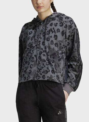 FELPA FULL ZIP AOP ANIMALIER PRINT ALL-OVER, BLK, small