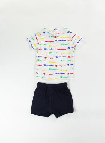 COMPLETO T-SHIRT + SHORT BIMBO, WL001 WHT, small