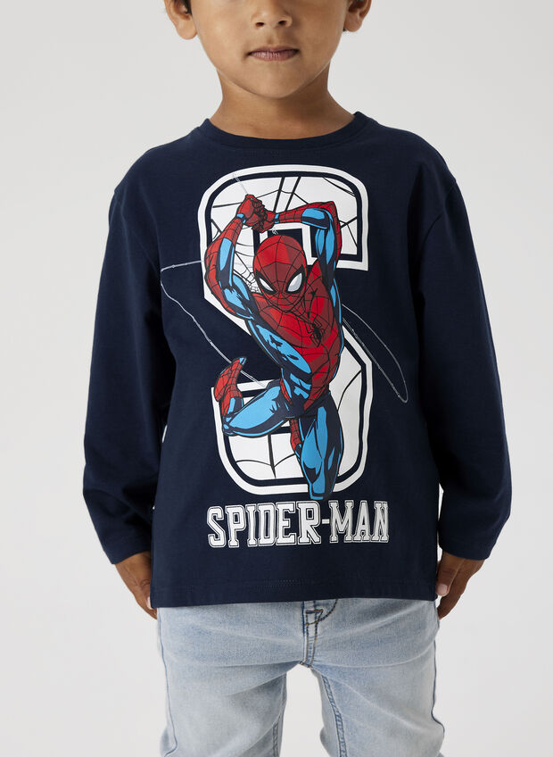 T-SHIRT SPIDERMAN BAMBINO, DARK SAPPHIRE, large