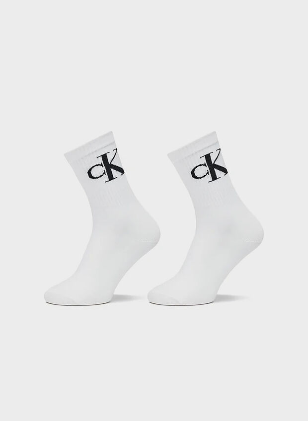 CALZA 2PAIA MONOGRAM, 002 WHT, large