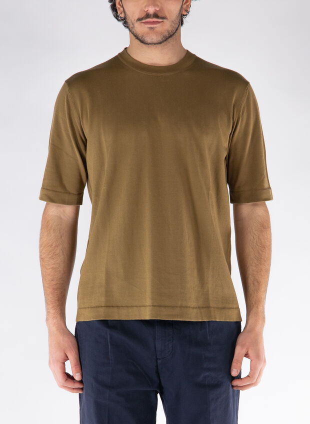 T-SHIRT GIROCOLLO COMBE, 045 CORDA, large
