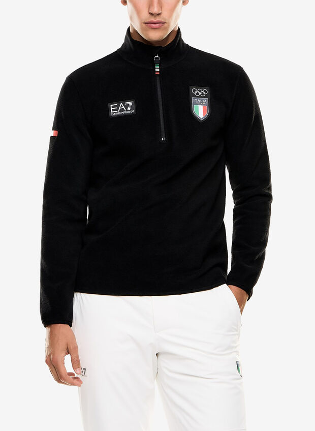 FELPA ITALIA TEAM IN PILE TECNICO POLAR FLEECE, UC001 BLK, large
