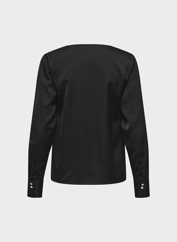 BLUSA MIKA SATIN, BLACK, medium