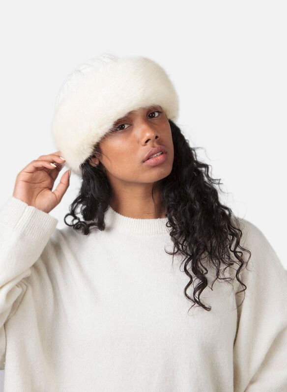 CAPPELLO FUR CABLE BAND, 0010WHT, medium