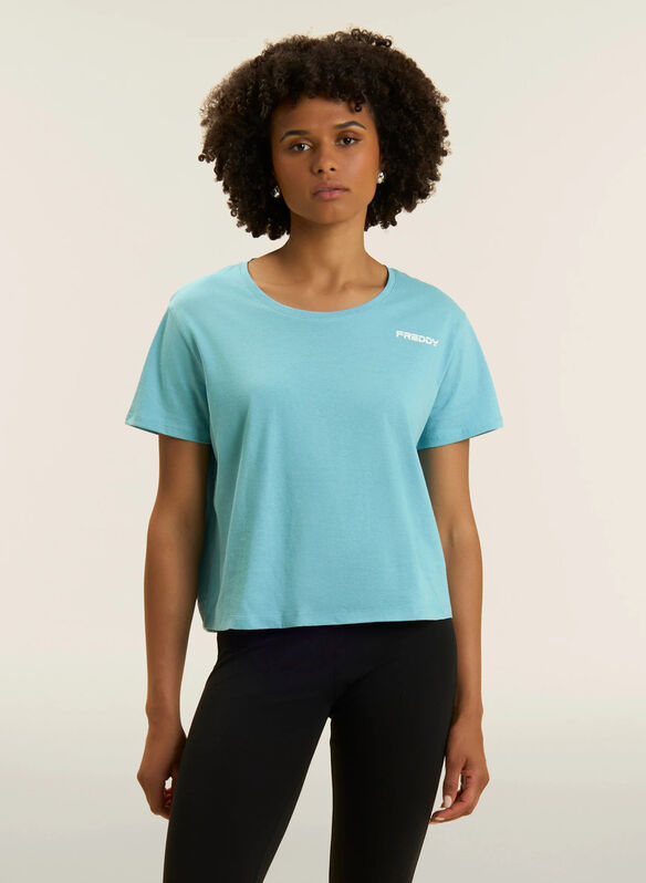 T-SHIRT CROPPED, C69 CELESTE, medium