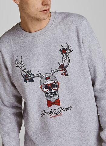 FELPA GIROCOLLO CHRISTMAS TESCHIO, LIGHT GREY, small