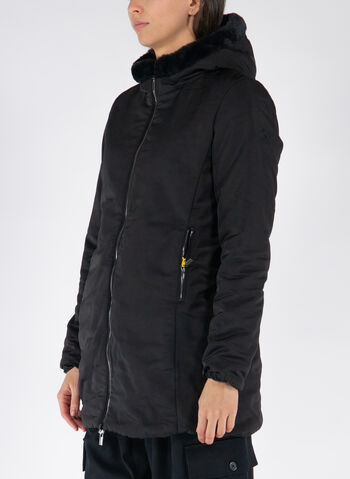 GIUBBOTTO CLAIRE REVERSIBILE IN PELLICCIA SINTETICA, 201XXP ASPHALT, small