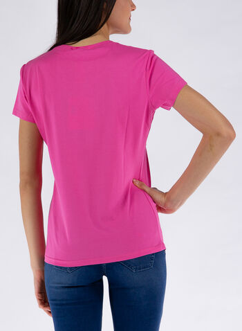 T-SHIRT REGULAR IN JERSEY CON STAMPA LETTERING, 226FUXIA, small