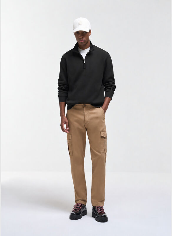 FELPA 1/2 ZIP MICRO LOGO, 99 BLK, medium