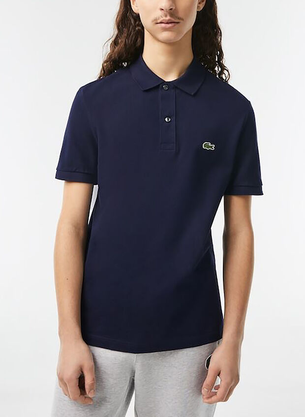 POLO TAGLIO SLIM IN PETIT PIQUE, 166 NVY, large