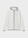 FELPA CON CAPPUCCIO E ZIP EVOSTRIPE, 02 WHT, thumb