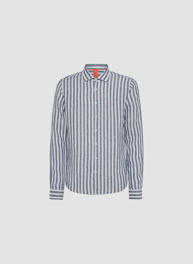 CAMICIA A RIGHE FANCY BEACH, 0701 NVYWHT, large