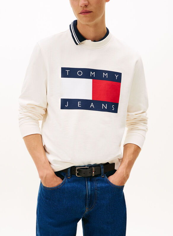 FELPA GIROCOLLO BANDIERA, YBH LATTE, medium