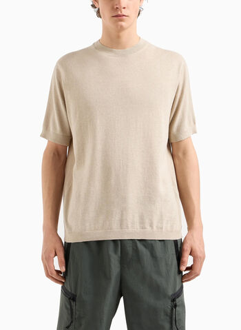 T-SHIRT IN MAGLIA, 17AD SABBIA, small