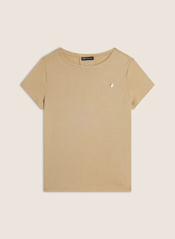 T-SHIRT CON INSERTO POSTERIORE IN SANGALLO, Z80 SABBIA, small